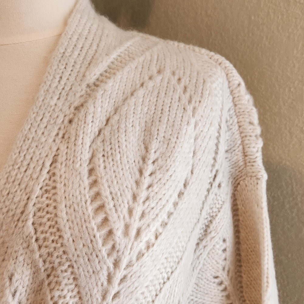 WHBM LS Cozy Stitch Cover-Up Ivory - NWT - Picture 5 of 10